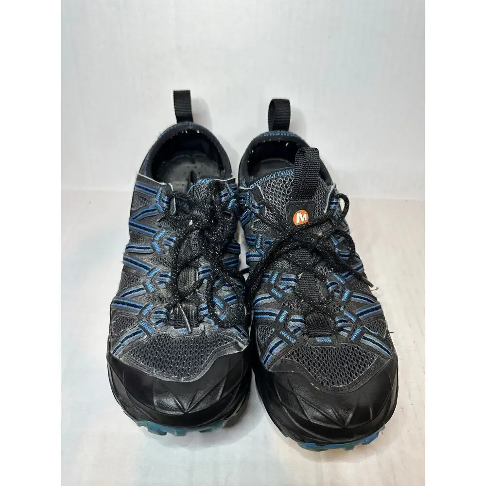Merrell Size 8 Mens Choprock Hiking Shoes Sneakers Black Blue Outdoor